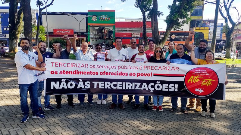 União dos Sindicatos dos Servidores do Alto Tietê/SP alerta população sobre os perigos das terceirizações