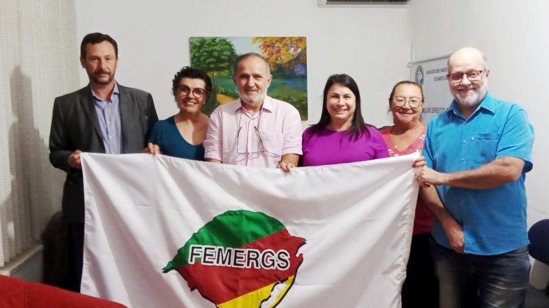 Rio Grande do Sul | Presidente Aires e coordenador Nairton Laucksen visitam a FEMERGS, liderada pela companheira Clarice Inês Mainardi