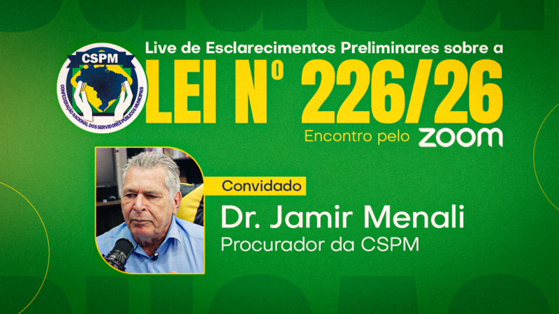 Descongelamento dos benefícios | Dr. Jamir Menali vai esclarecer a Lei Complementar nº 226/26 nesta sexta, dia 23/1, às 10 horas
