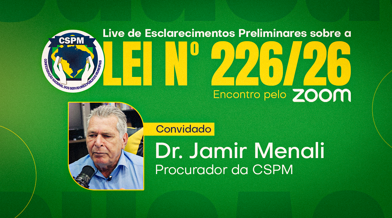 Descongelamento dos benefícios | Dr. Jamir Menali vai esclarecer a Lei Complementar nº 226/26 nesta sexta, dia 23/1, às 10 horas